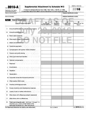 Fillable Online Ftp Irs 2016 Form 8916 A Supplemental Attachment To