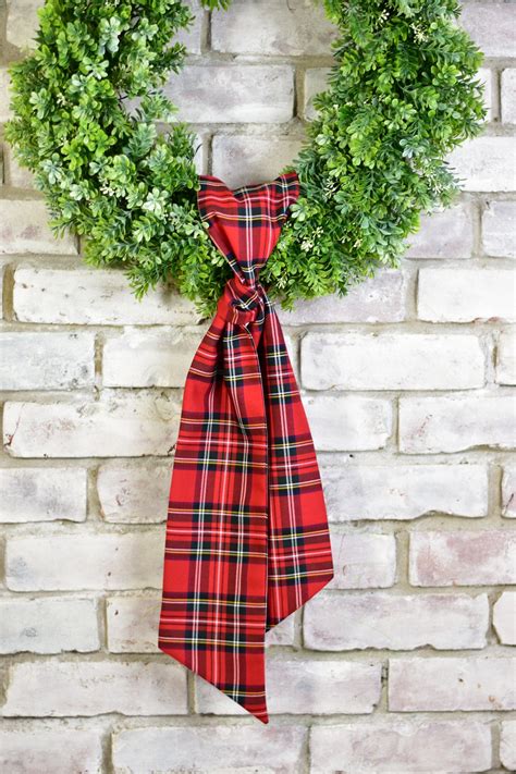 Red Stewart Tartan Wreath Sash Red Plaid Wreath Sash Etsy Canada