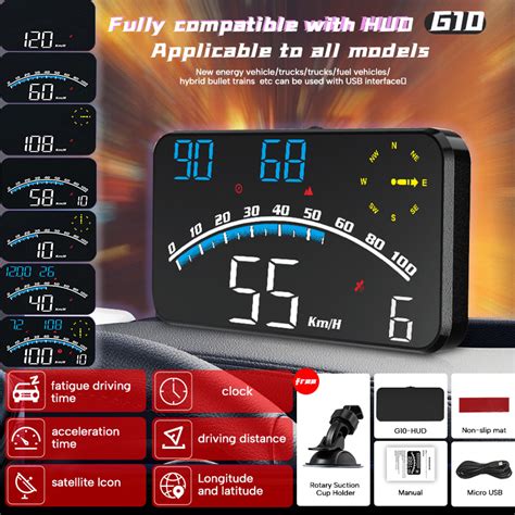 In Stockg Gps Hud Car Head Up Display Gps Speedometer Hud Display