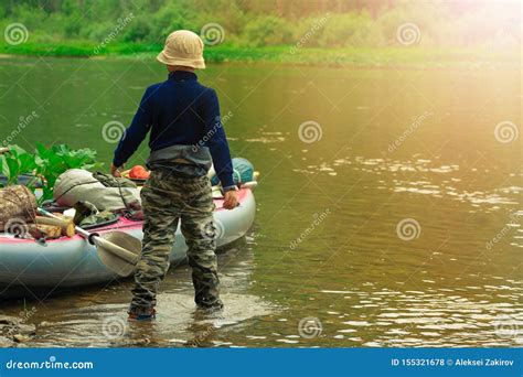 Focus Some Part Of Young Person Are Rafting In River Summer Green