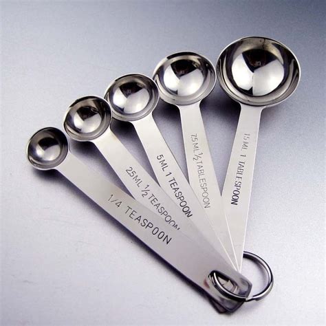 Set Of 5 Measuring Spoons Tablespoon Teaspoon Seasoning Cup Baking