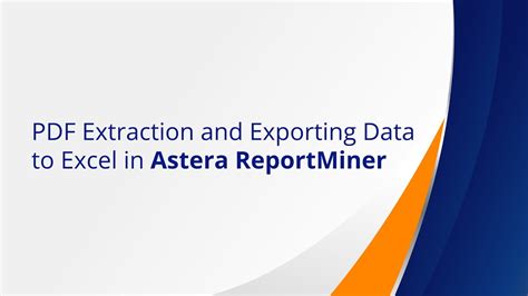 PDF Extraction And Exporting Data To Excel Astera ReportMiner YouTube