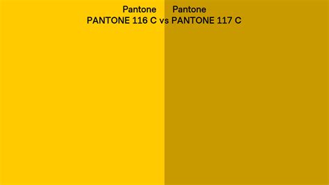 Pantone 116 C Vs Pantone 117 C Side By Side Comparison