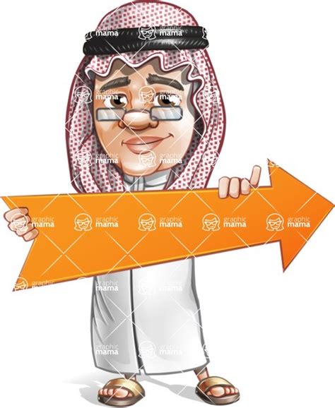 Saudi Arab Man Cartoon Vector Character Arrow 2 Graphicmama