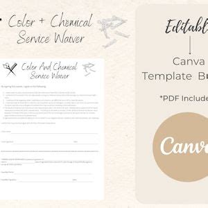 Hair Salon Client Intake Form Canva Template Pdf Editable Hair Stylist