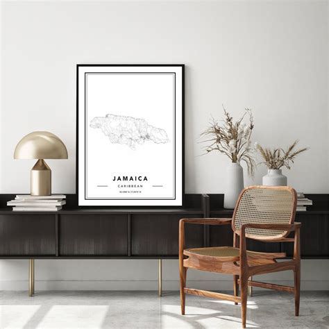 Jamaica Map Print Jamaica Map Poster Jamaica Map Wall Art Jamaica