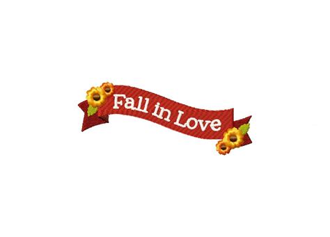 Fall In Love Autumn Banner Machine Embroidery Design Blasto Stitch