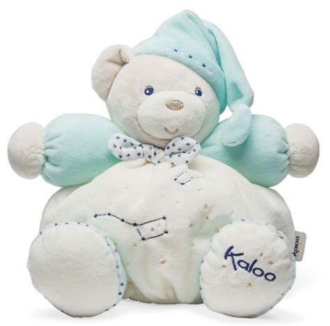 Kaloo Peluche patapouf ours turquoise médium petite etoile Livraison