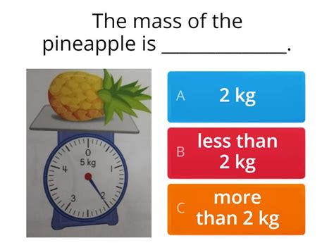 Measuring Mass In Kilograms - Quiz