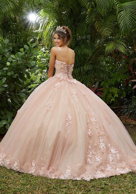 Three Dimensional Floral Embroidered Quinceañera Dress Morilee