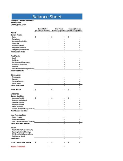38 Free Balance Sheet Templates & Examples - Template Lab