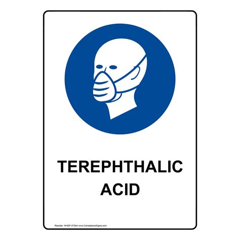 Vertical Terephthalic Acid Hazmat Sign Or Label Symbol 6 Sizes