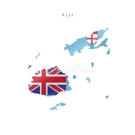 Waving Flag Map of Fiji. Vector Illustration Stock Illustration ...