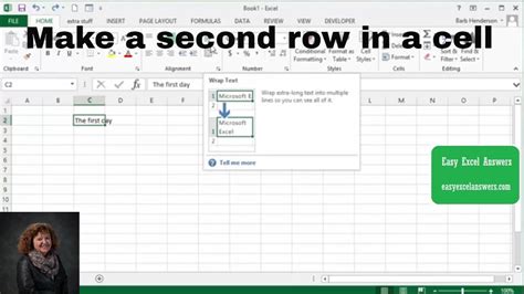 Make A Second Row In A Cell In Excel YouTube