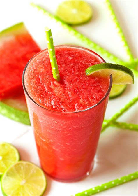 Watermelon Lime Slushie Recipe Healthy Refreshing Drinks Slushie