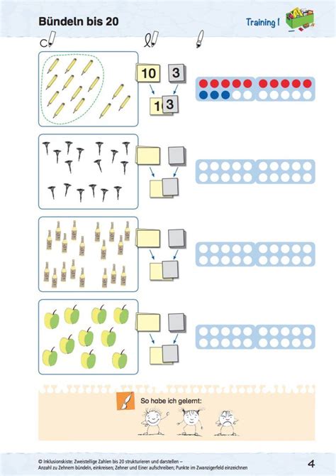 Zweistellige Zahlen Bis 20 Darstellen Und Strukturieren