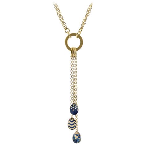 Tsars Collection Collana 3 Ovetti Blu Handmade In Swiss Luxury