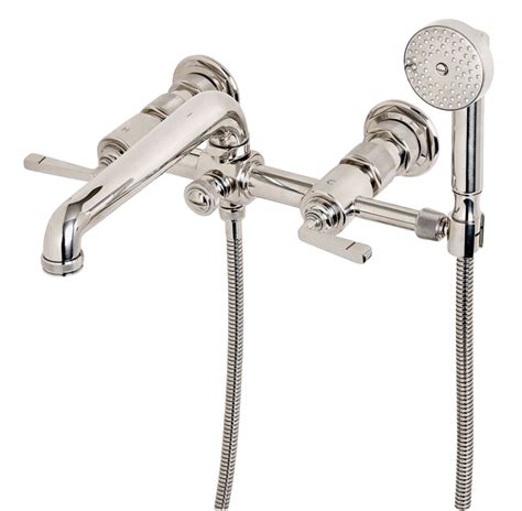 R W Atlas Exposed Wall Mounted Tub Filler With Handshower And Lever