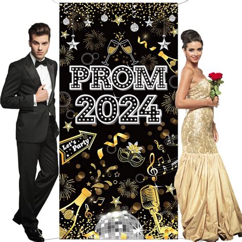 DPKOW Prom Decorations 2024 Prom Night Banner Fabric Prom Door Banner