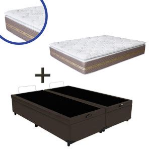 Box Ba Casal Casal Bipartido Suede Marrom Colch O Coimbra Molas