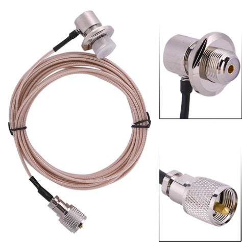 5m RG-316 PL-259 Male To Female Coaxial Extension Cord Cable Connector Antenna for WalkieTalkie ...