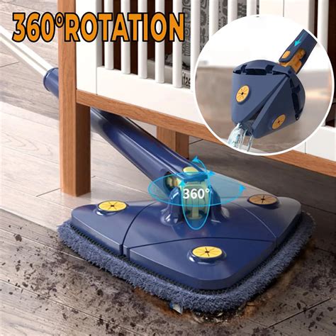 360° Rotatable Telescopic Triangle Mop Floor Cleaning Squeegee Mop Deep Cleaning Bathrrom Floor