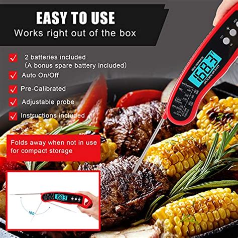 Food Thermometer Waterproof Digital Instant Read Meet Thermometer With