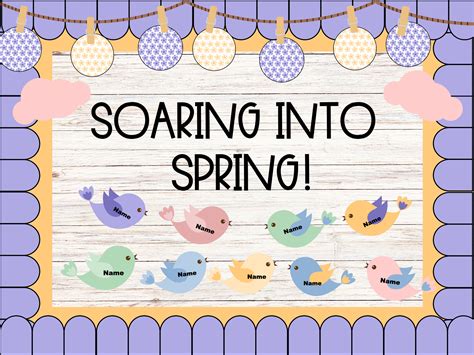 Spring Bulletin Board Kit Editable Classroom Door Decor Elementary Classroom Decor March April