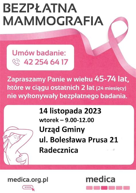 BEZPŁATNA MAMMOGRAFIA Gmina Radecznica