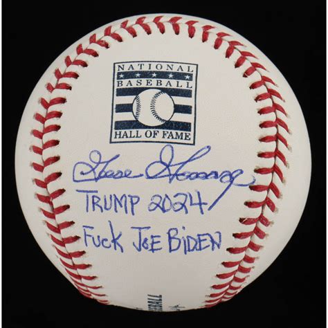 Goose Gossage Signed OML Hall Of Fame Logo Baseball Inscribed Trump