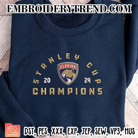 Florida Panthers Stanley Cup Champions Embroidery Design Nhl