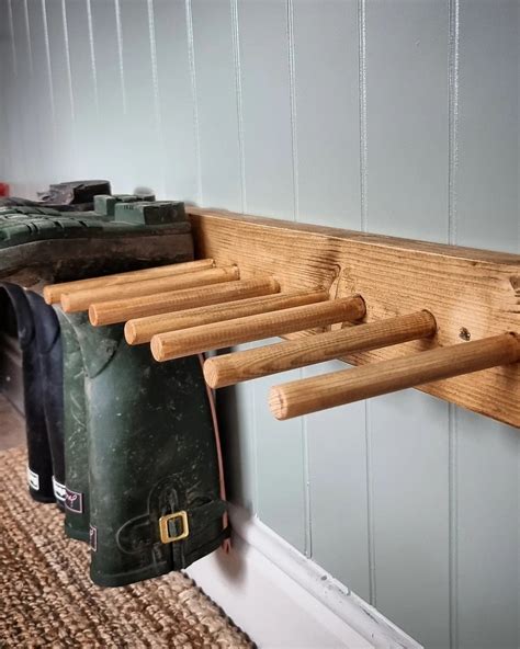 Wall Mounted Reclaimed Timber Welly Rack Shoe Rack Boot Etsy