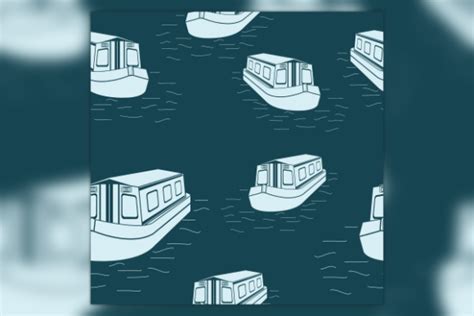 Top Front Side Canal Boat Dark Pattern Graphic By Faqeeh · Creative Fabrica