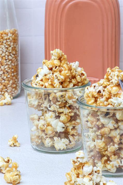 Easy Microwave Caramel Corn | Baked Bree