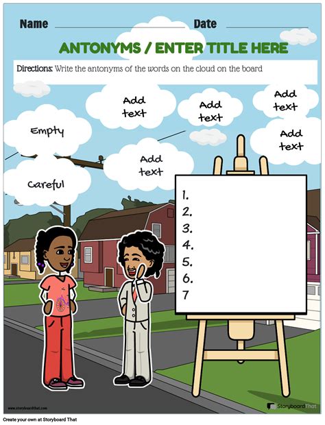 Given Word Write The Correct Antonym Worksheet