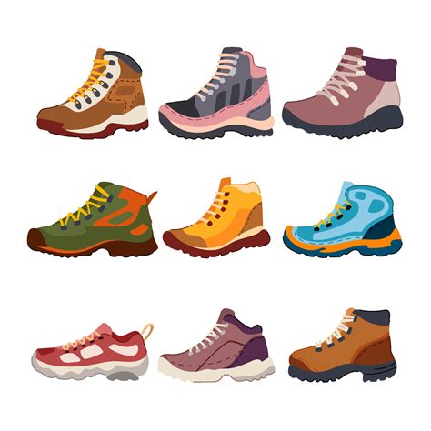 hiking boots female set cartoon illustration 43256410 Vector Art at ...