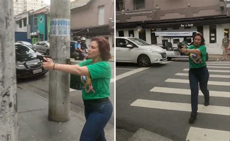 Carla Zambelli Aponta Arma Para Homem Durante Discuss O Em S O Paulo