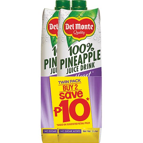 Del Monte Juice Pineapple Heart Smart 1l 2s Vp Juices Walter Mart