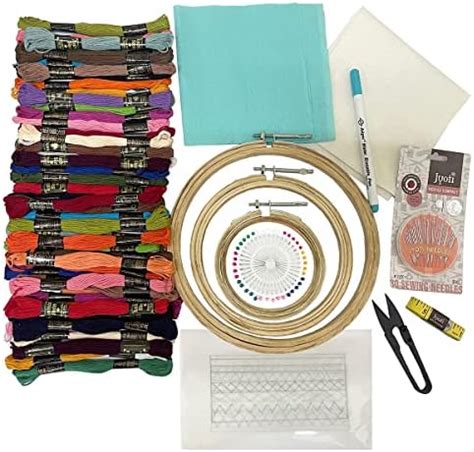 Embroiderymaterial Beginners Kit Size Hoops With Cotton Threads