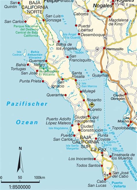 Overview Map Of Southern Baja - Los Cabos Guide - Map Of Baja California Mexico - Printable Maps