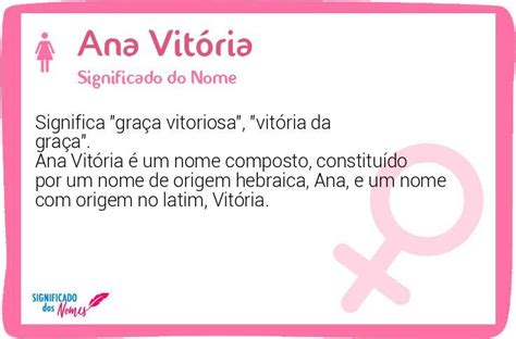 Significado Do Nome Ana Vit Ria Significado Dos Nomes