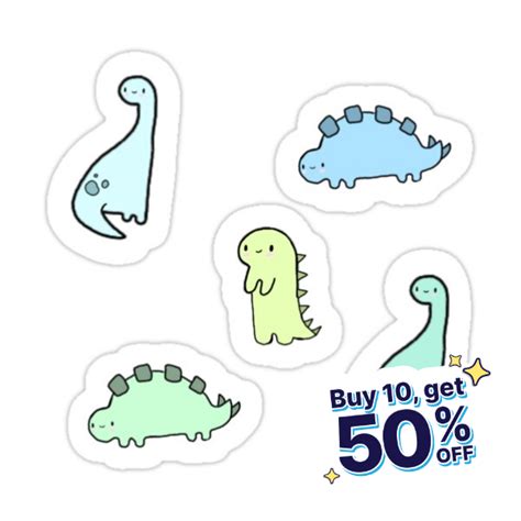 Cute Baby Dinosaur Sticker Pack Sticker For Sale By Blar 417