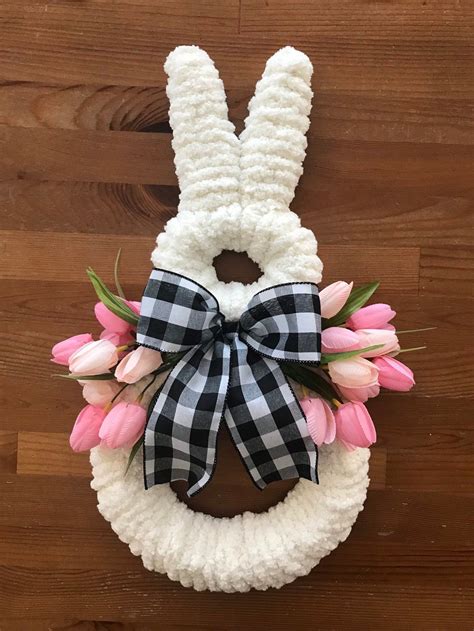 Bunny Wreatheaster Bunny Wreathbunny Door Hangereaster Decoration