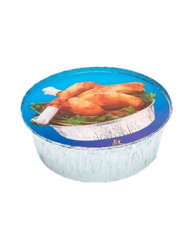 ENVASE DE ALUMINIO CON TAPA PARA POLLO ENTERO