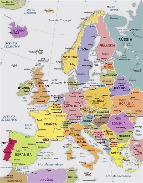 Mapa Cidades Da Europa BRAINCP