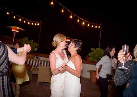 California Green And White Lesbian Wedding