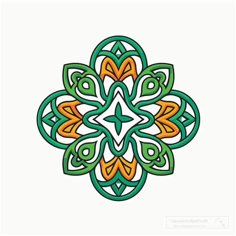 Celtic Clipart-green orange celtic knot symbol pattern clip art