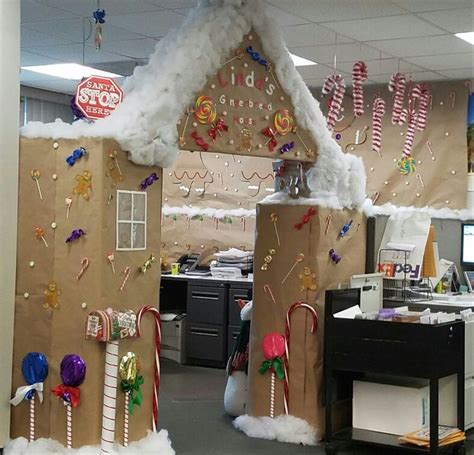 Office Christmas Cubicle Contest Gingerbread House Office Christmas