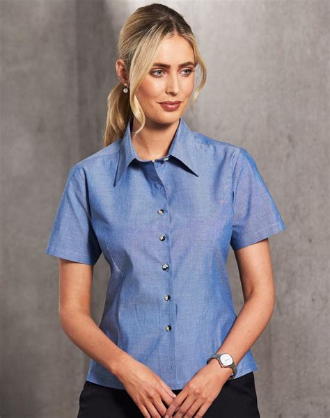 Benchmark Bs05 Ladies Chambray Short Sleeve Workwear Australia Online