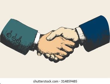 Sketch Illustration Shaking Hands Stock Vector (Royalty Free) 314859485